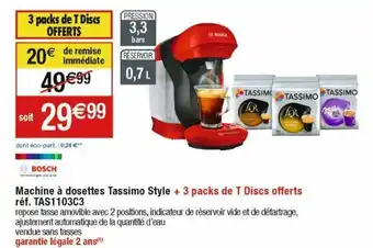 Cora x Carrefour Cafetière à capsules tassimo offre