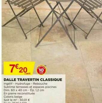 Bricomarché Dalle Travertin Classique offre