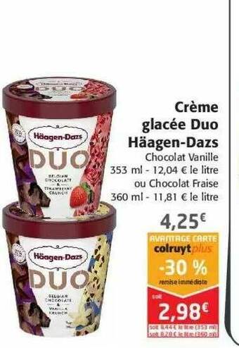 Colruyt Crème Glacée Duo Häagen-dazs offre