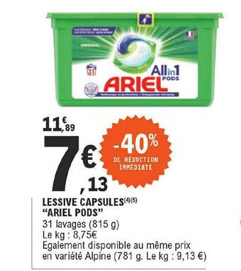 E.Leclerc Express Lessive Capsules offre