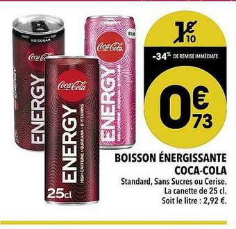Supeco Boisson énergisante Coca-cola offre