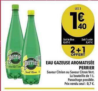 Supeco Eau Gazeuse Aromatisée Perrier 2+1 Offert offre