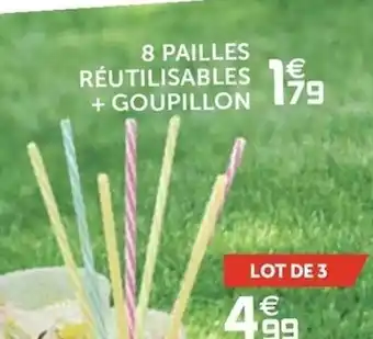 Gifi 8 Pailles réutilisables + goupillon offre