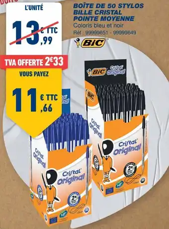 Bureau Vallée Stylos bic offre