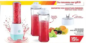 Mini blender avec deux gourdes de 600 ml