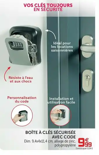 Gifi Boite à clés sécurisée avec code offre