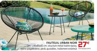 Gifi Fauteuil urban noir offre