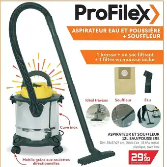 Gifi Aspirateur et souffleur 12L eau/poussiere offre