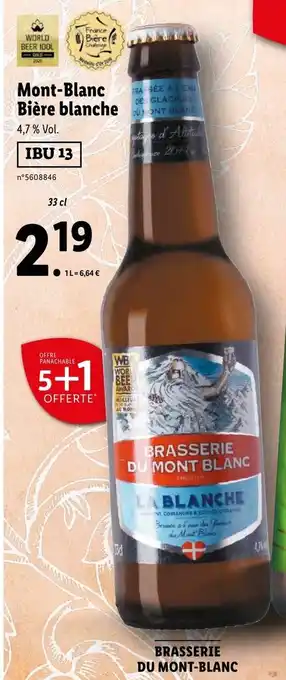 Lidl Mont-blanc bière blanche offre