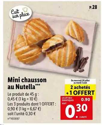 Mini chausson au nutella