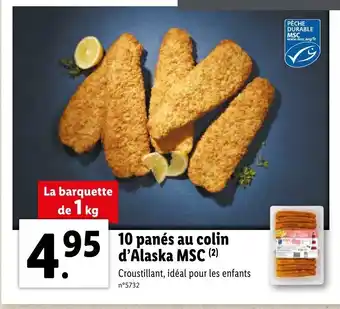 Lidl 10 Panés au colin d'alaska MSC offre