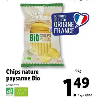 Lidl Chips nature paysanne bio offre
