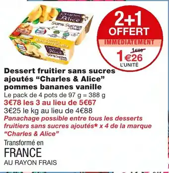Monoprix Dessert fruitier sans sucres ajoutés offre