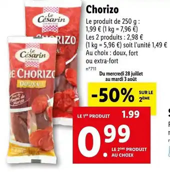 Lidl Chorizo offre