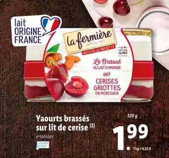 Lidl Yaourts brassés sur lit de cerise offre