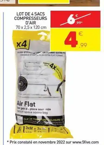 Stokomani Lot de 4 sacs compresseur d'air offre