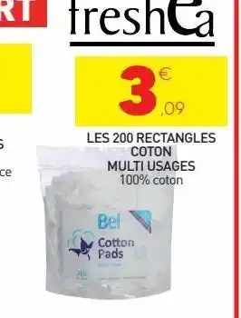 Stokomani Les 200 rectangles coton multi usages offre