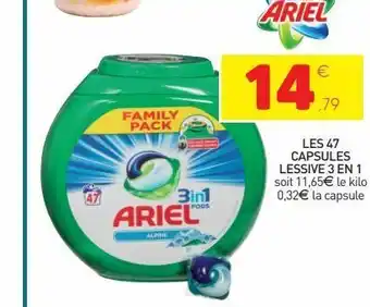 Stokomani Les 47 capsules lessive 3 en 1 offre