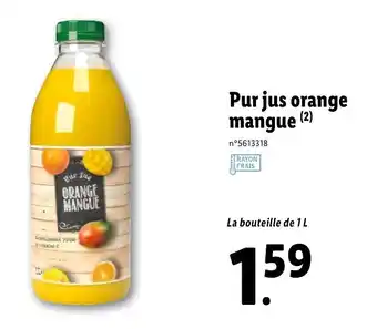 Lidl Pur jus orange mangue offre