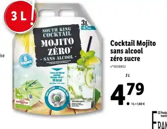 Lidl Cocktail mojito sans alcool zéro sucre offre
