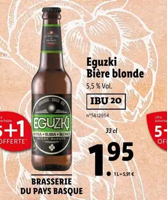 Lidl Eguzki Bière blonde offre