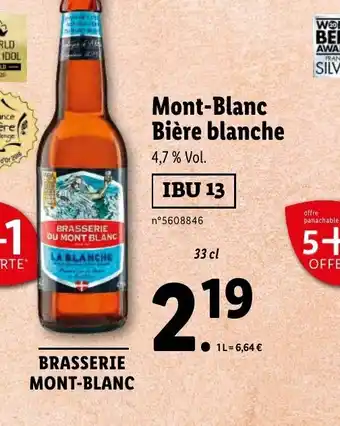 Lidl Mont-Blanc Bière blanche offre
