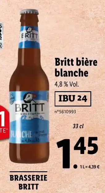 Lidl Britt Bière blanche offre