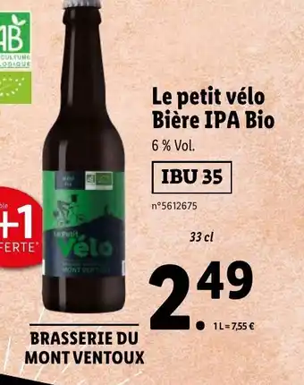 Lidl Le petit vélo Bière IPA Bio offre