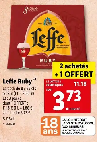 Lidl Leffe Ruby offre