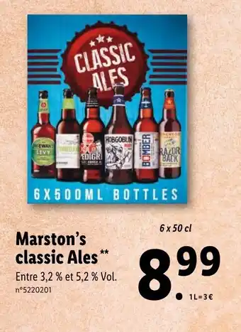 Lidl Marston's classic Ales offre