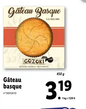 Lidl Gâteau Basque offre