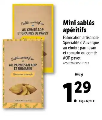Lidl MIni sablés apéritifs offre