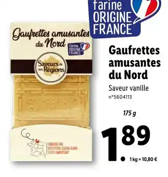 Lidl Gaufrettes amusantes du Nord offre