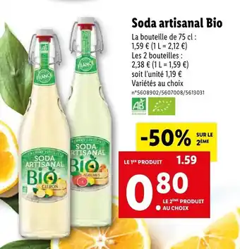 Lidl Soda artisanal Bio offre