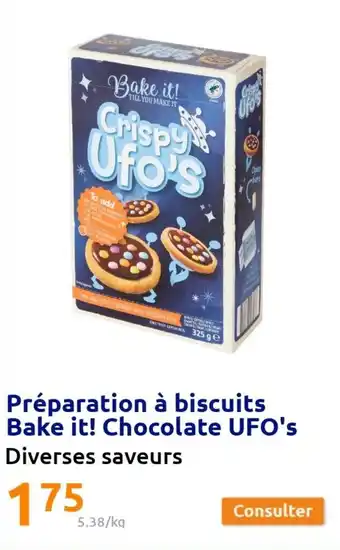 Action Préparation à biscuits bake it! chocolate UFO'S offre