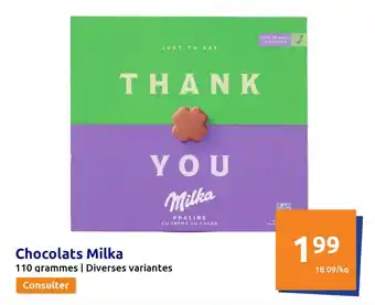 Action Chocolats milka offre