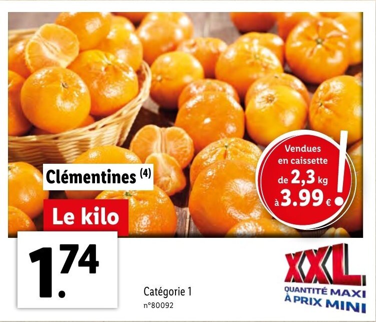 Promo Clémentines chez Lidl