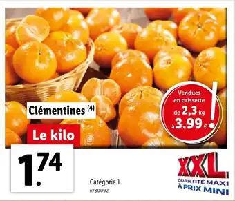 Lidl Clémentines offre