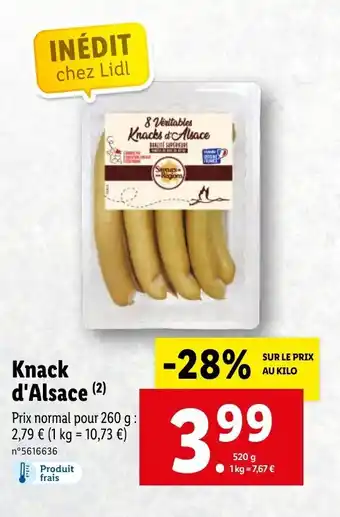Lidl Knack d'alsace offre