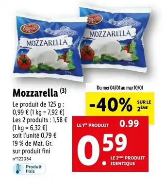 Lidl Mozzarella offre