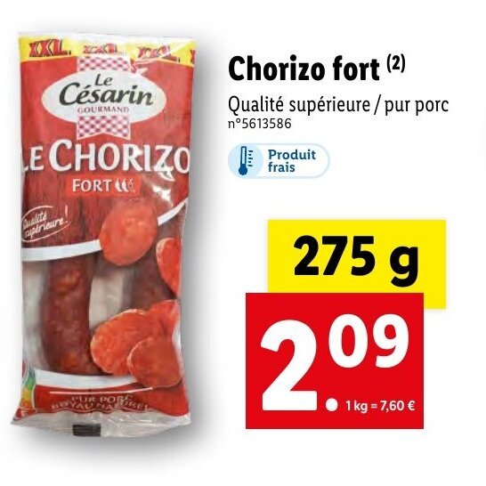Promo Chorizo fort chez Lidl