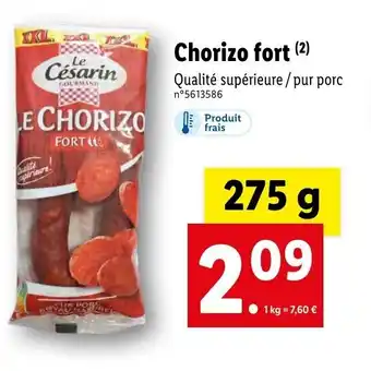 Lidl Chorizo fort offre