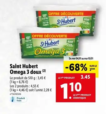 Lidl Saint hubert omega 3 doux offre
