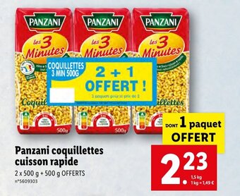 Lidl Panzani coquillettes cuisson rapide offre