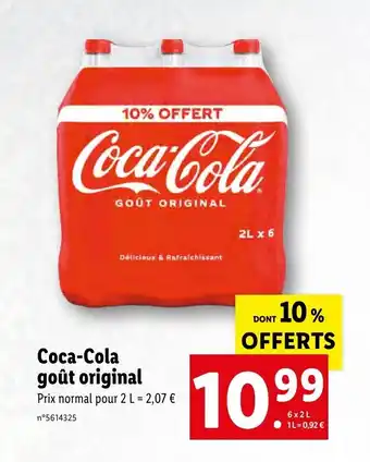 Lidl Coca-cola goût original offre