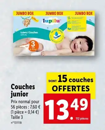 Lidl Couches junior offre