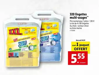 Lidl 320 lingettes multi-usages offre