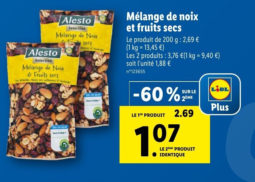 Promo Mélange de noix de fruits secs chez Lidl