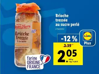 Lidl Brioche tressée au sucre perlé offre