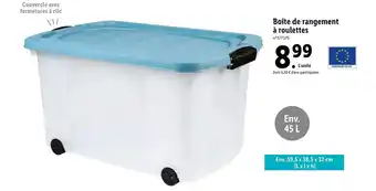 Boîte de rangement à roulettes